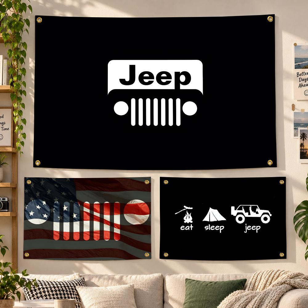Outdoor Adventure Jeep - 오프로드 지프 랭글러 트레일 어드벤처 플래그,