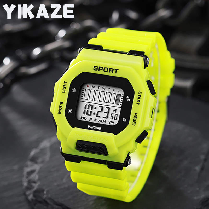 Outdoor Adventure And Sports - YIKAZE 남자 스포츠 시계 방수 LED